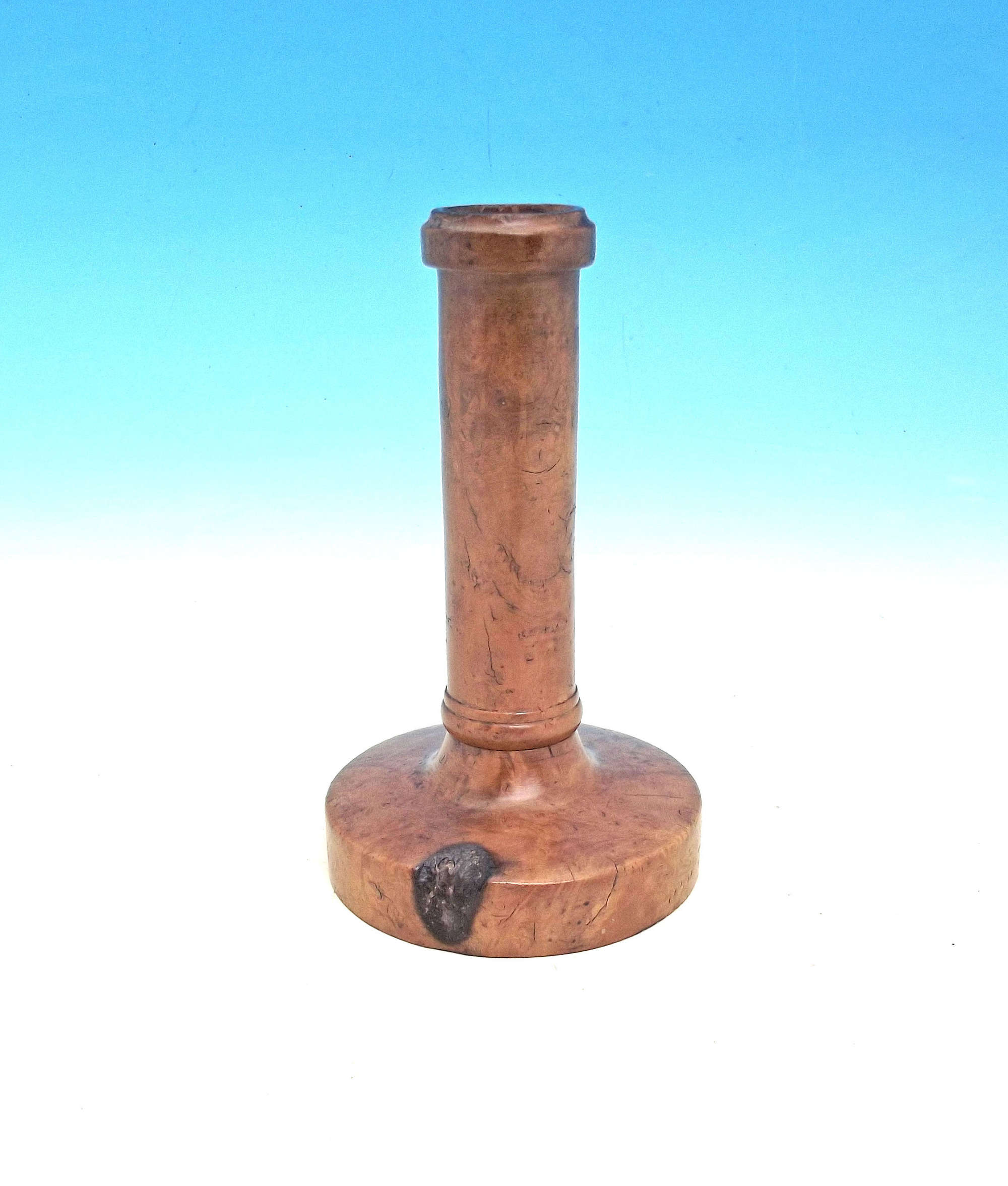 Antique Treen 19thc Boxwood Turned Candlestick . French C1800-20
