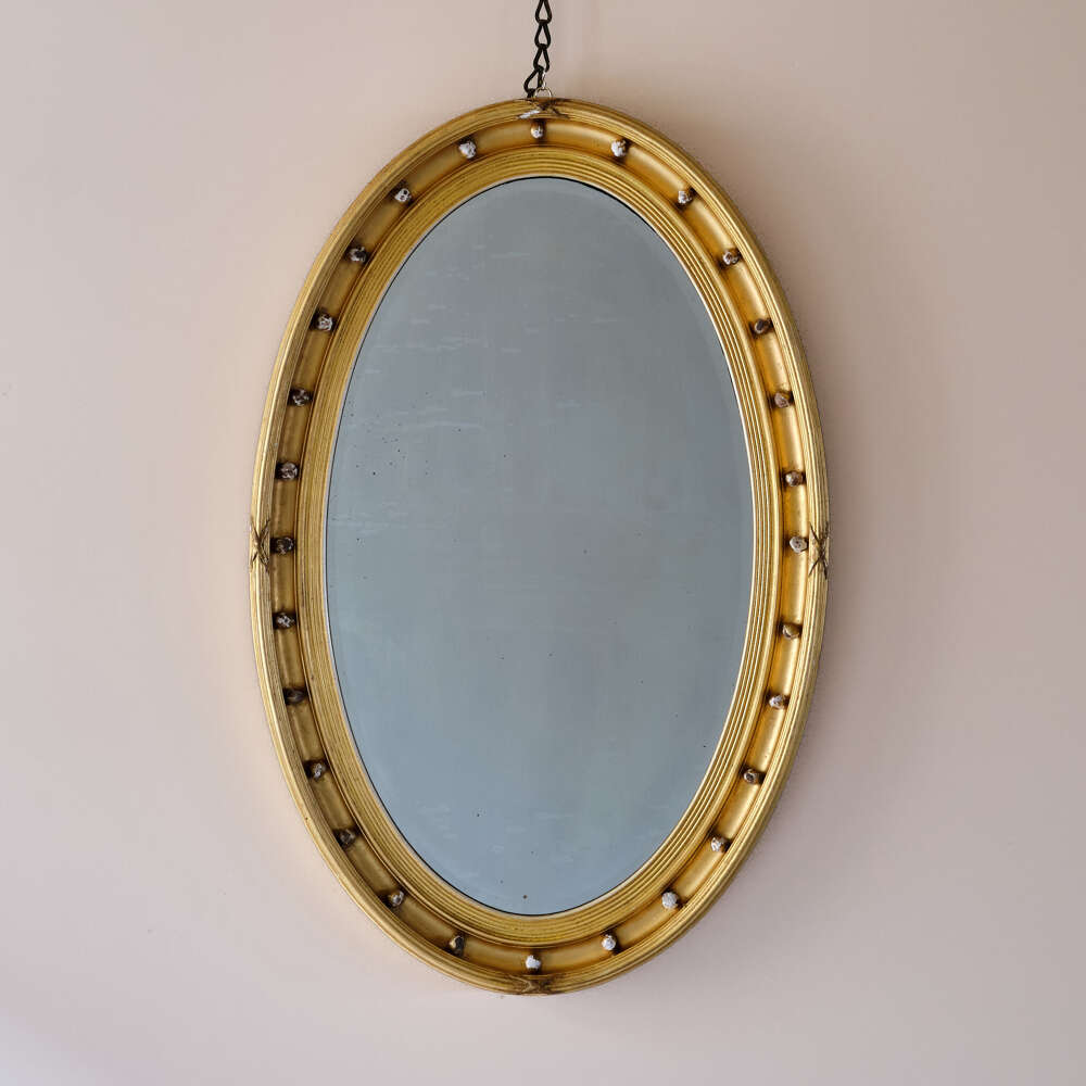 Early 20th Century Gilt & Gesso Oval Mirror