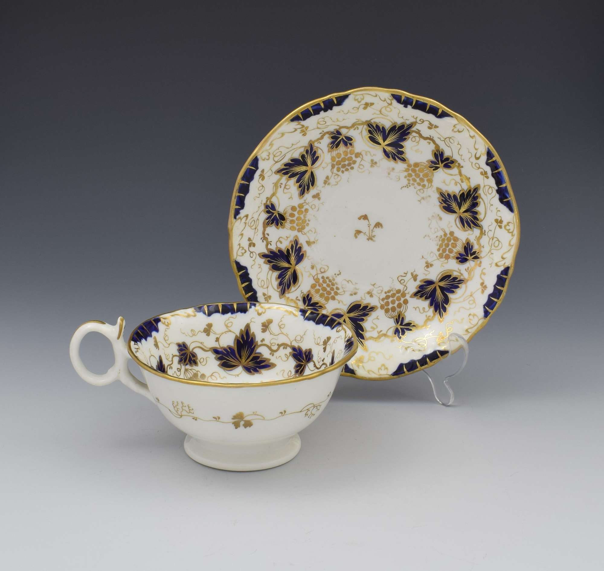 G. F. Bowers Porcelain Adelaide Shape Tea Cup & Saucer c.1845