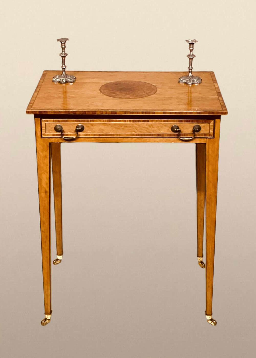 Sheraton satinwood side table.