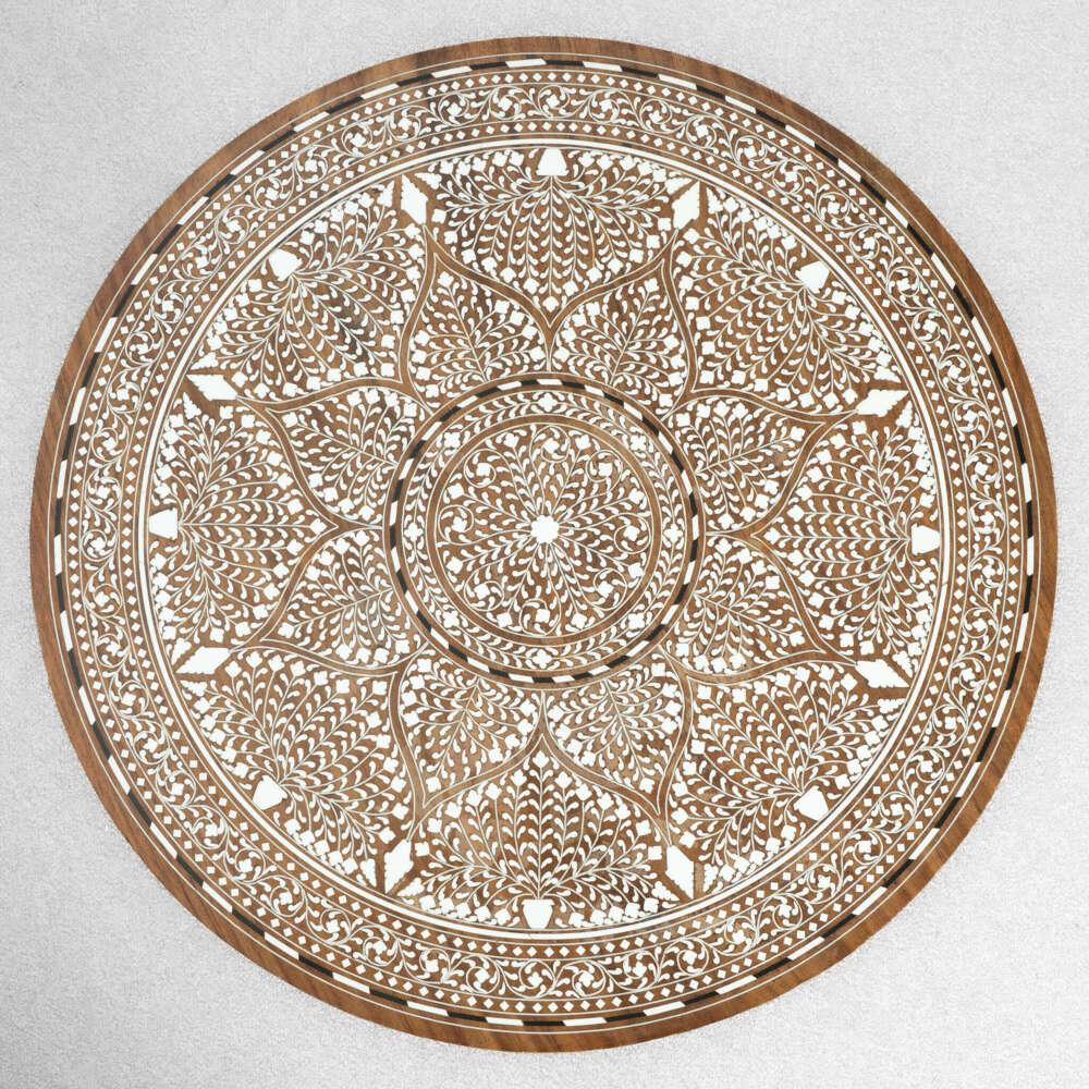 Inlaid Hoshiarpur Pedestal Side Table