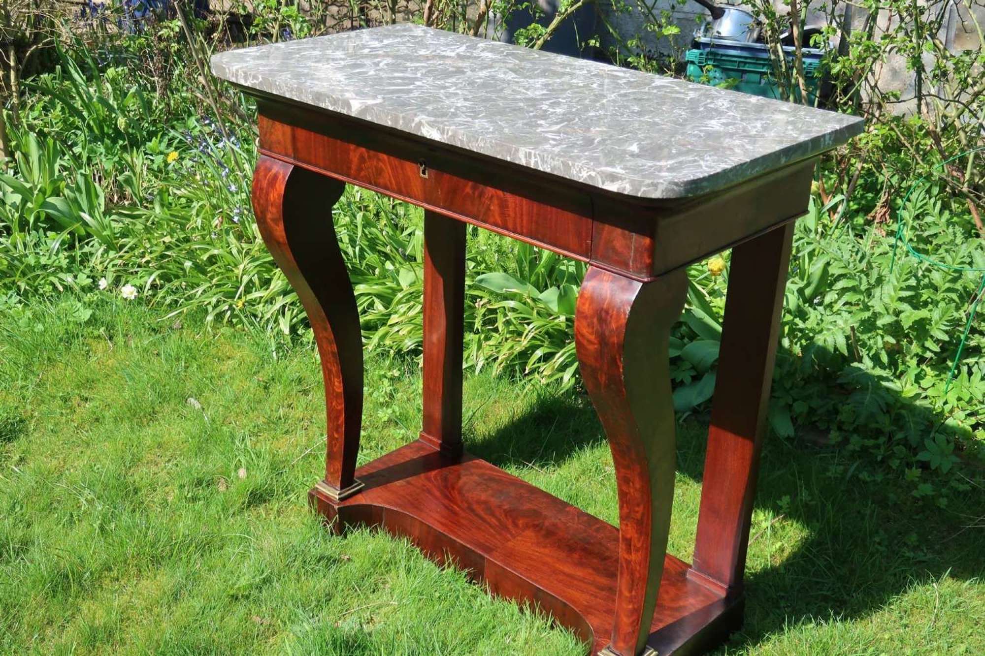 Flame mahogany console table