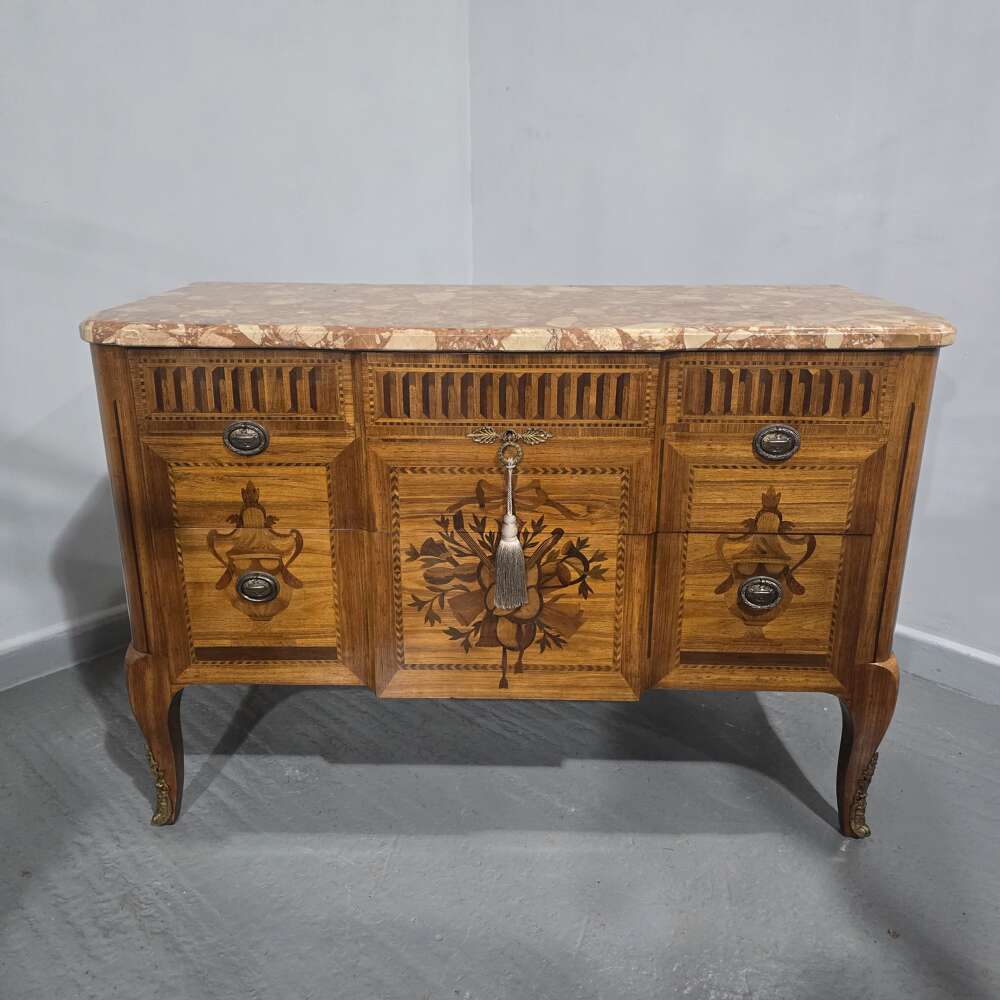 Superb French Inlaid Commode Chest Of Drawers