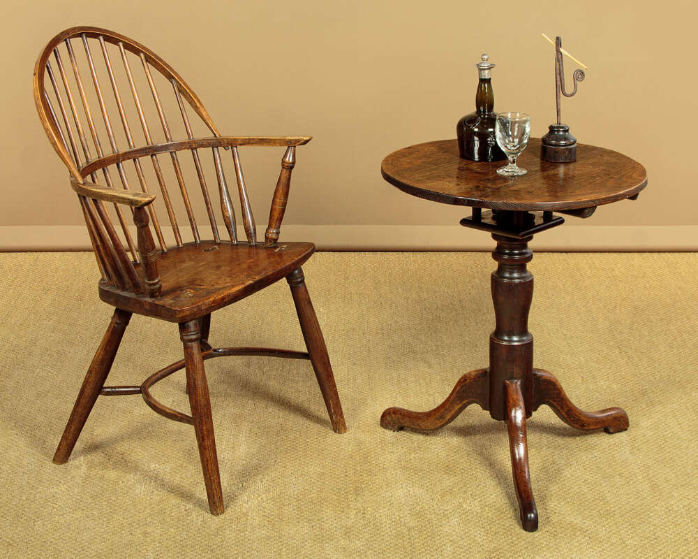18th.c. Vernacular Oak Tripod Table C.1760
