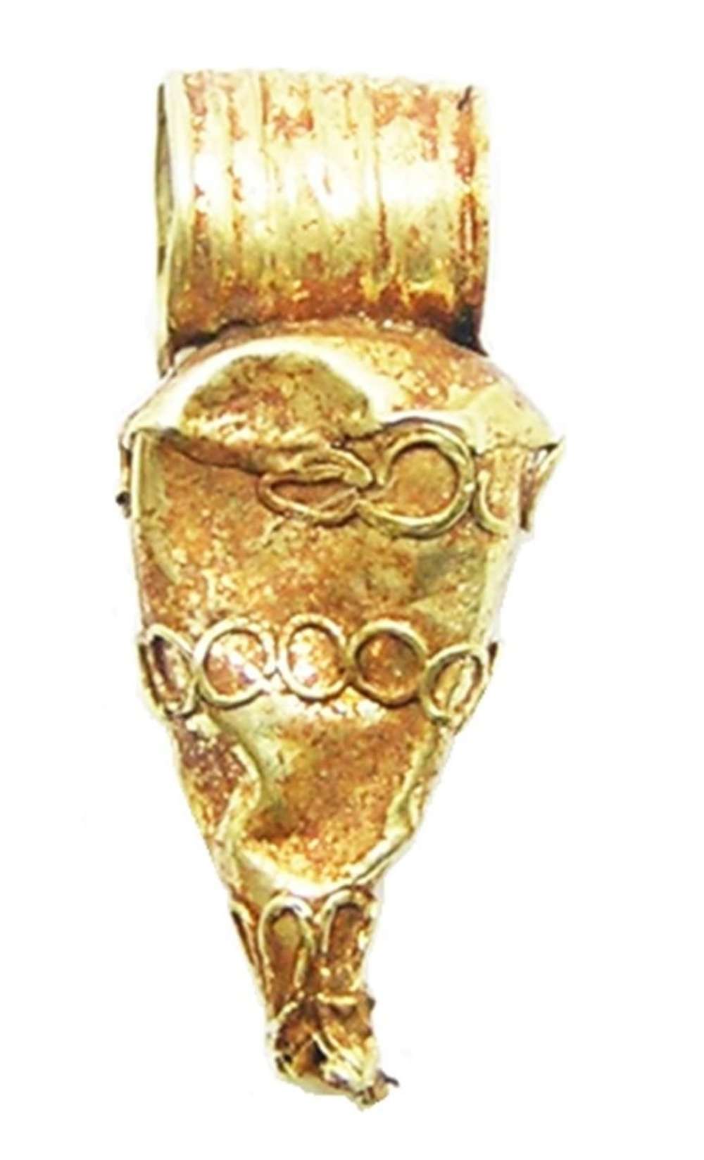 Anglo Saxon Gold Electrum Piriform Shaped Pendant