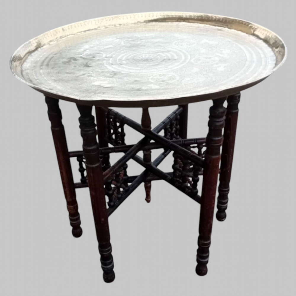 A Brass Topped Indian Folding Table c1930's