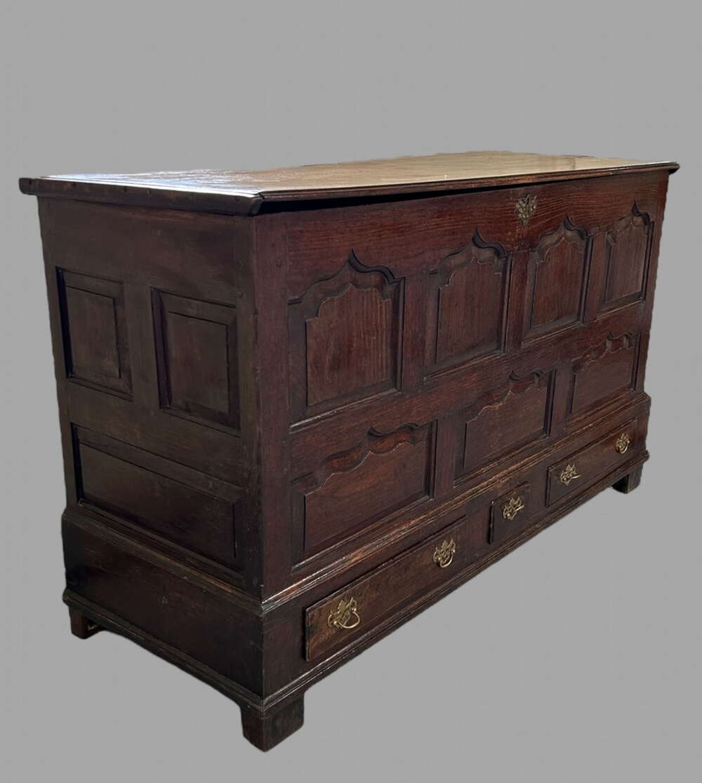 An Imposing 18thc Oak Mule Chest