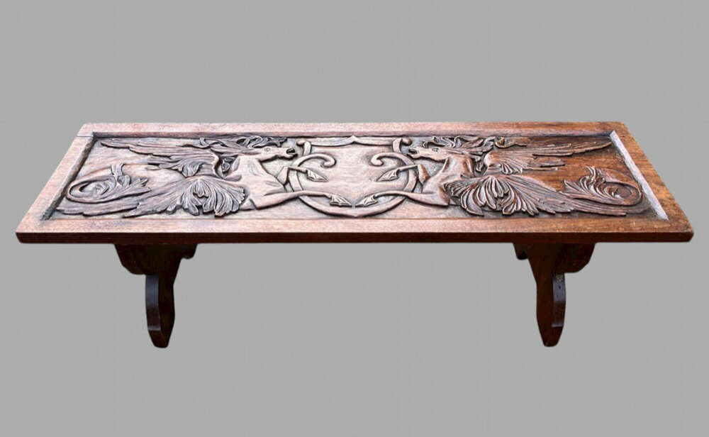 Hand-Carved Pegasus Stool / Low Bench