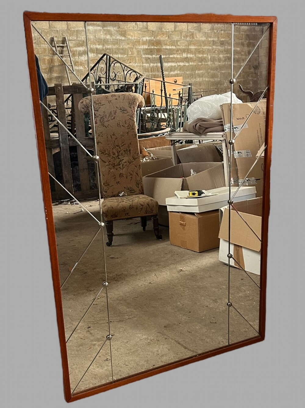 A Mid-Century Swedish Panelled Wall Mirror by Glas & Tra