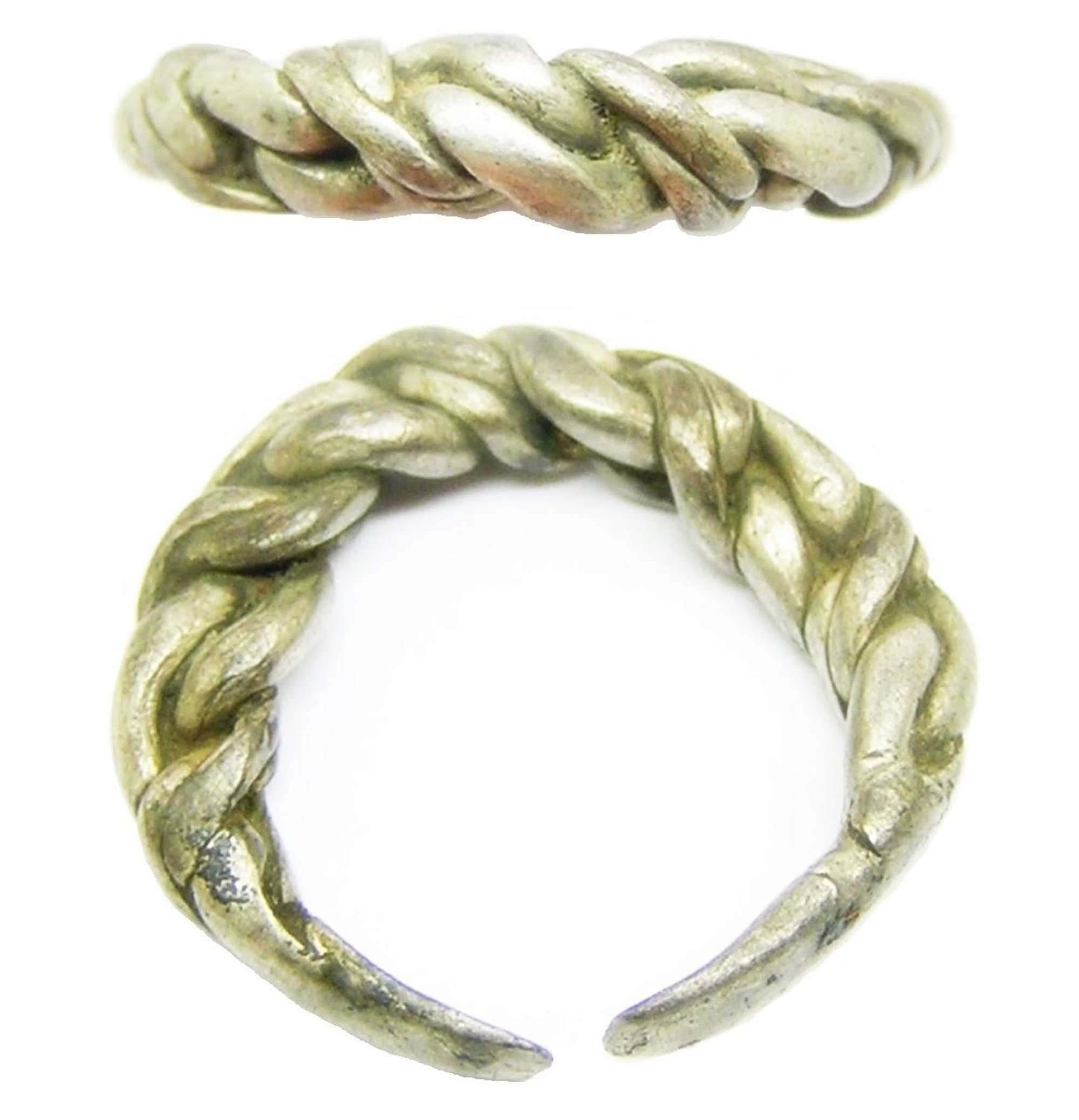 Viking Scandinavian braided silver finger ring