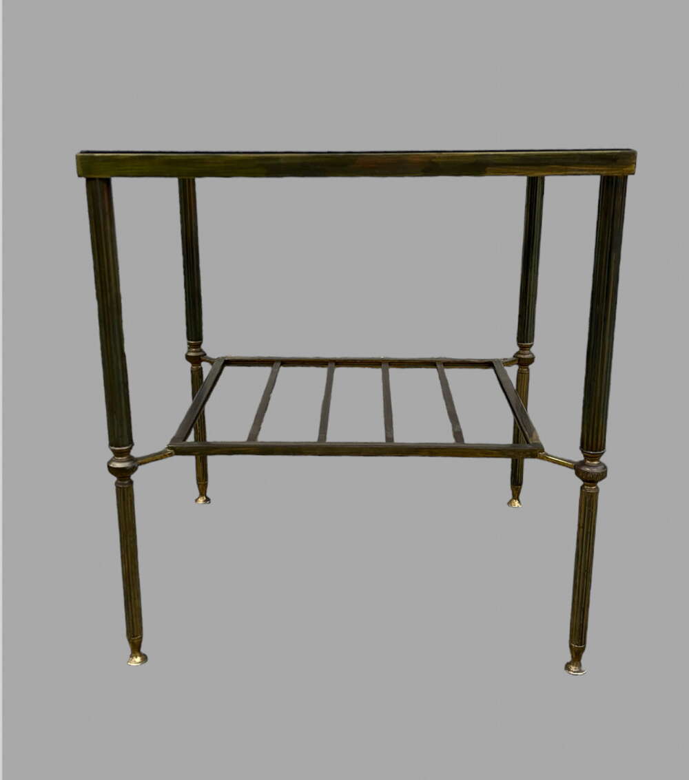 A Smoked Glass Brass Side Table