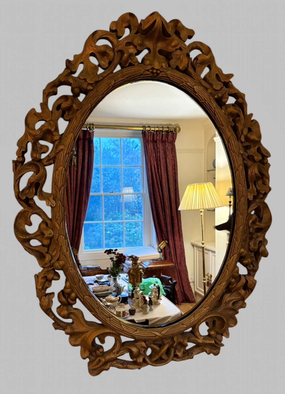 An Attractive Hand Carved Wood and Gesso Mirror