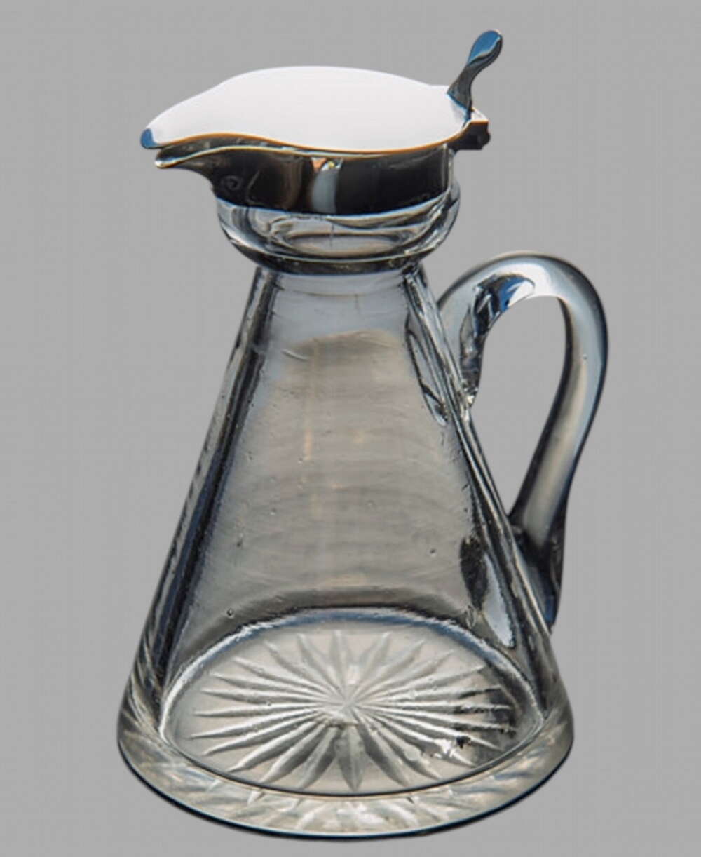 Victorian Silver Topped Glass Whisky Noggin