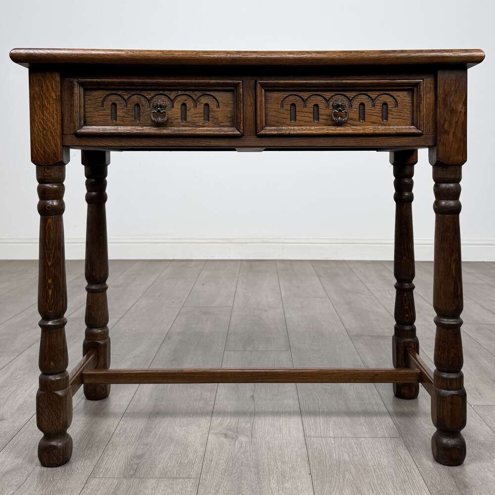 Antique 20th Century Edwardian Side Table In Oak