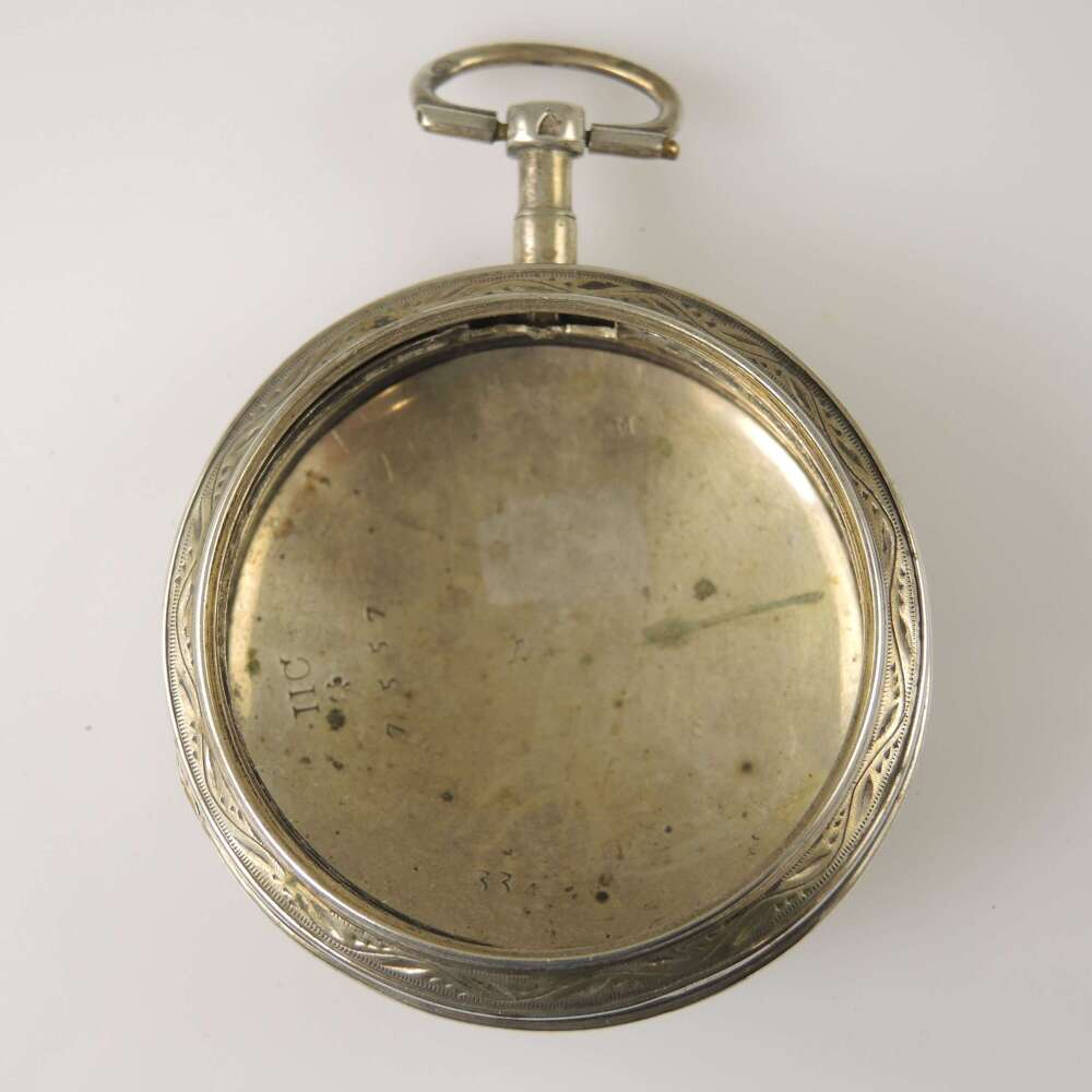 Georgian silver case for a verge pocket watch c1810