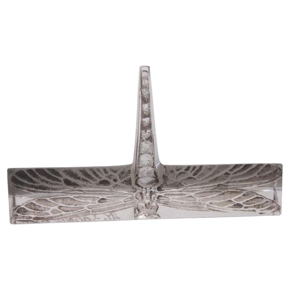 French Art Nouveau Rene Lalique Grey Stained Dragonfly Knife Rest C1919