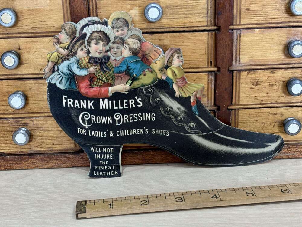 Miller's Ladies Children Boots & Shoes  Die-Cut Advertising Trade Card Ephemera c1900s