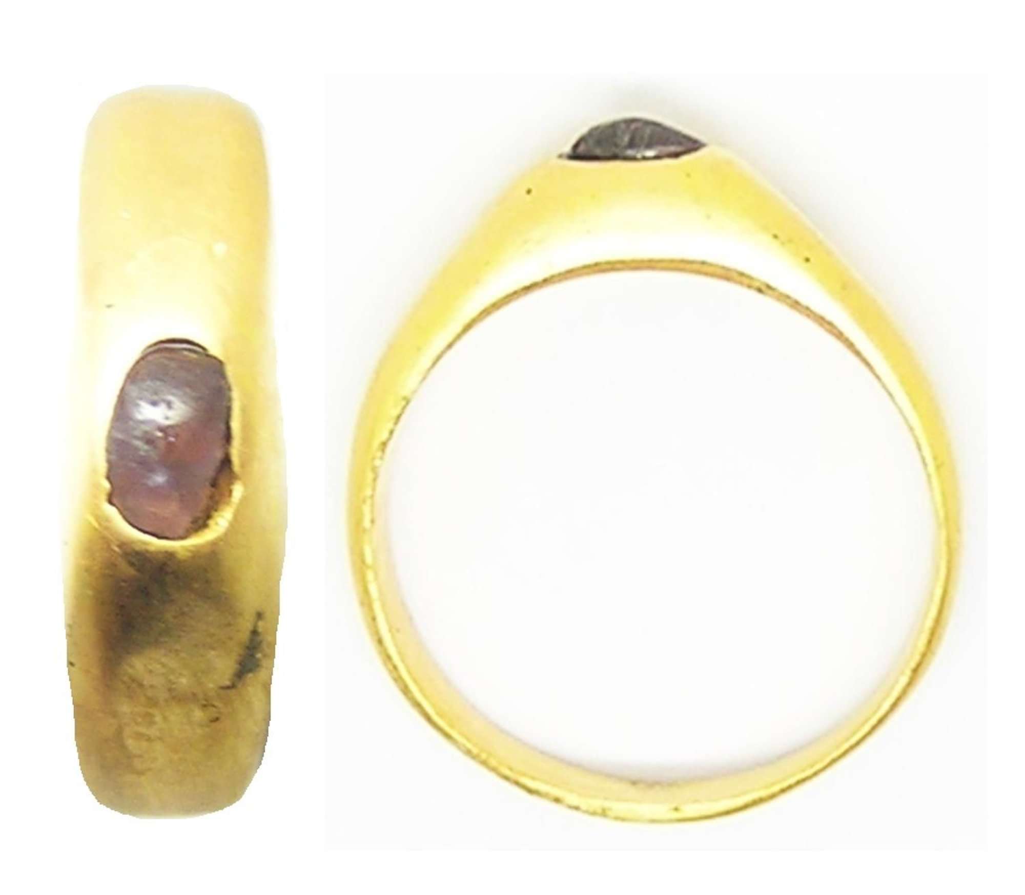 Medieval English Gold & Amethyst Stirrup Ring