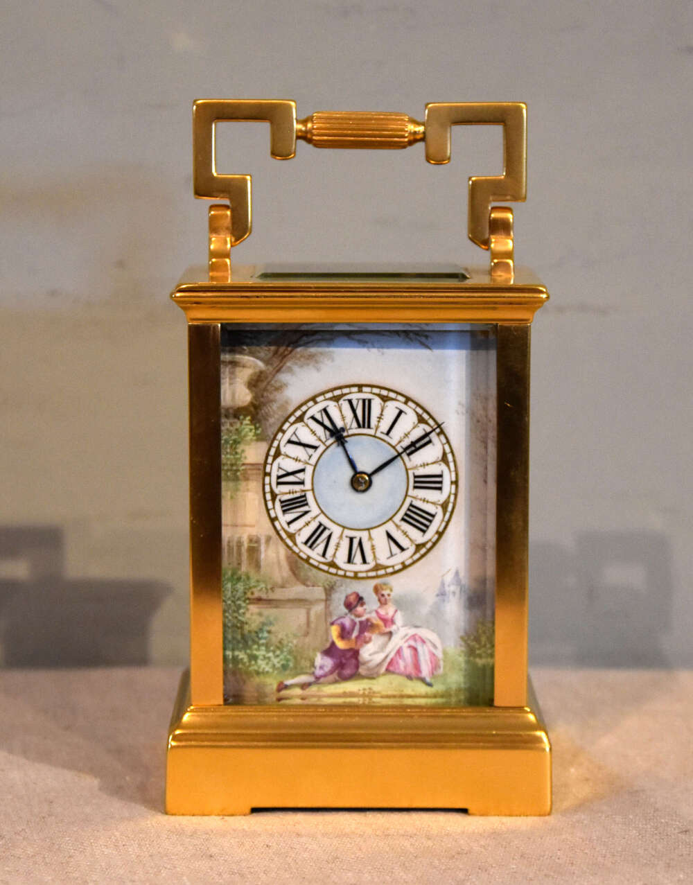 Porcelain mounted carriage timepiece