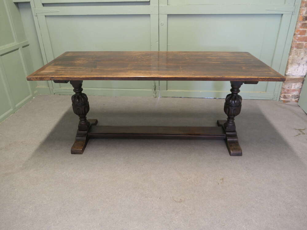 Late 19th Century Oak Refectory Dining Table