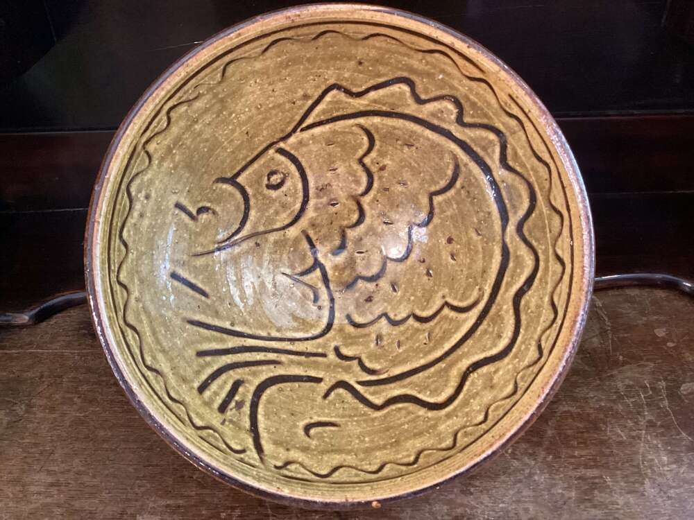 Slip glazed, Studio pottery bowl