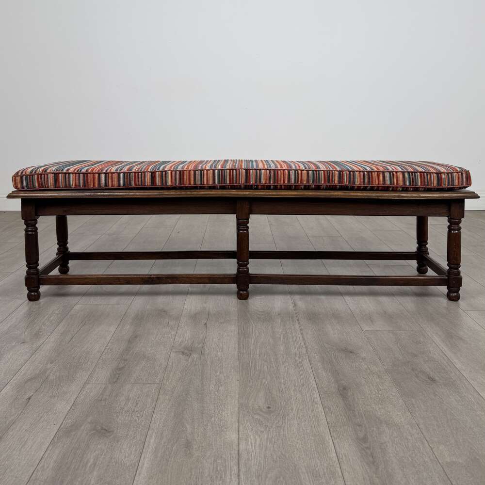  Antique 20th Century Good Quality Bench In Oak 