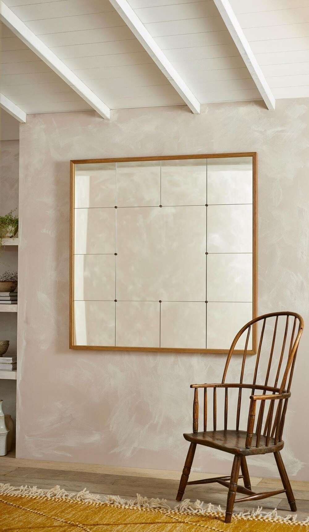 Reeded Oak Frame Wall Mirror By Tallboy Interiors