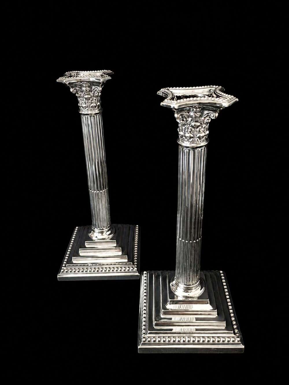 Antique Victorian Large Silver Plated Candlesticks c1870
