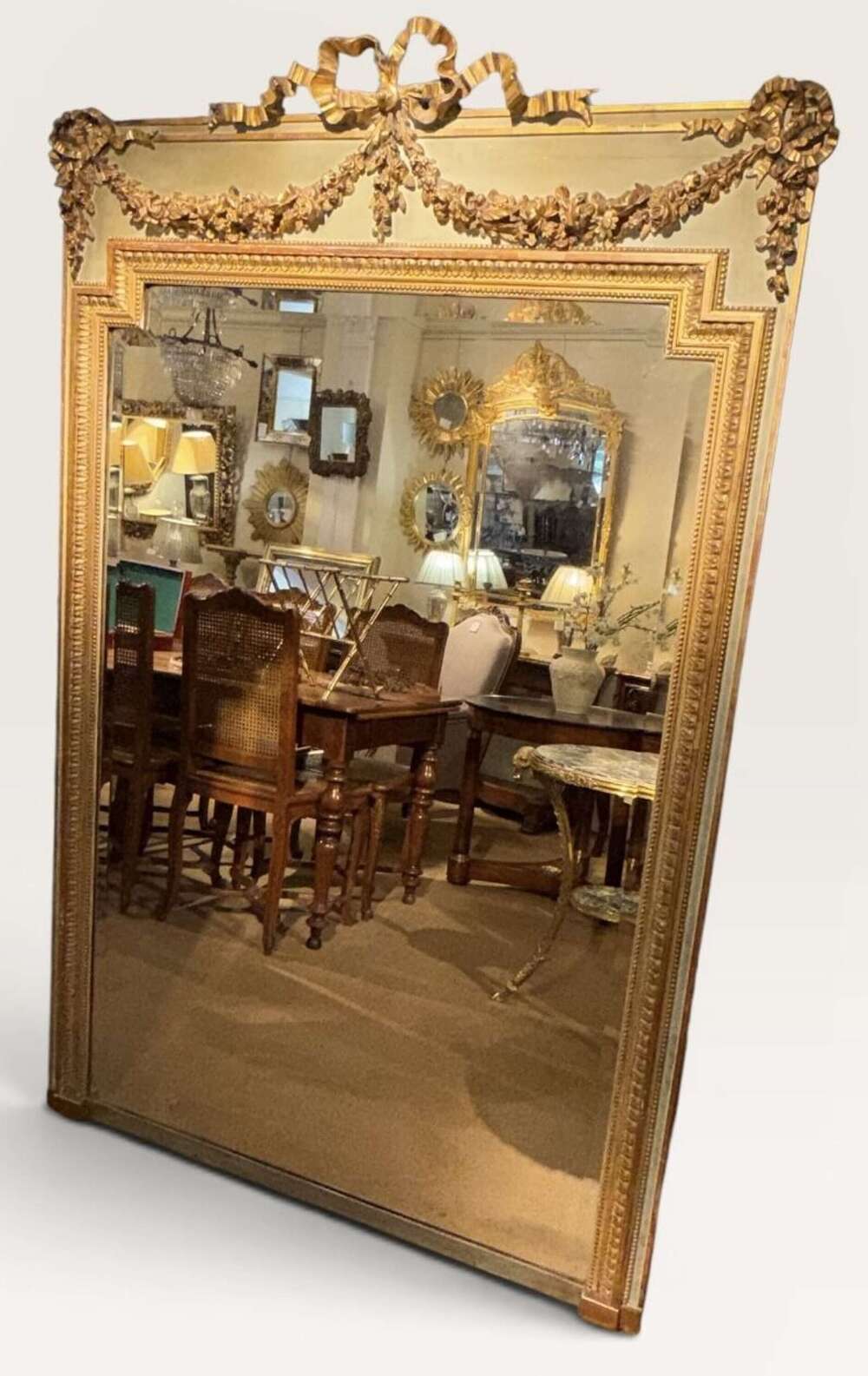 Large gilt and painted mirror