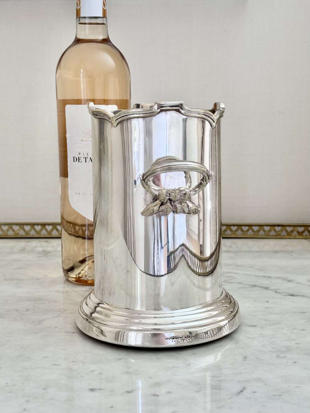 Silver plated Marples & Co bottle coaster circa 1900