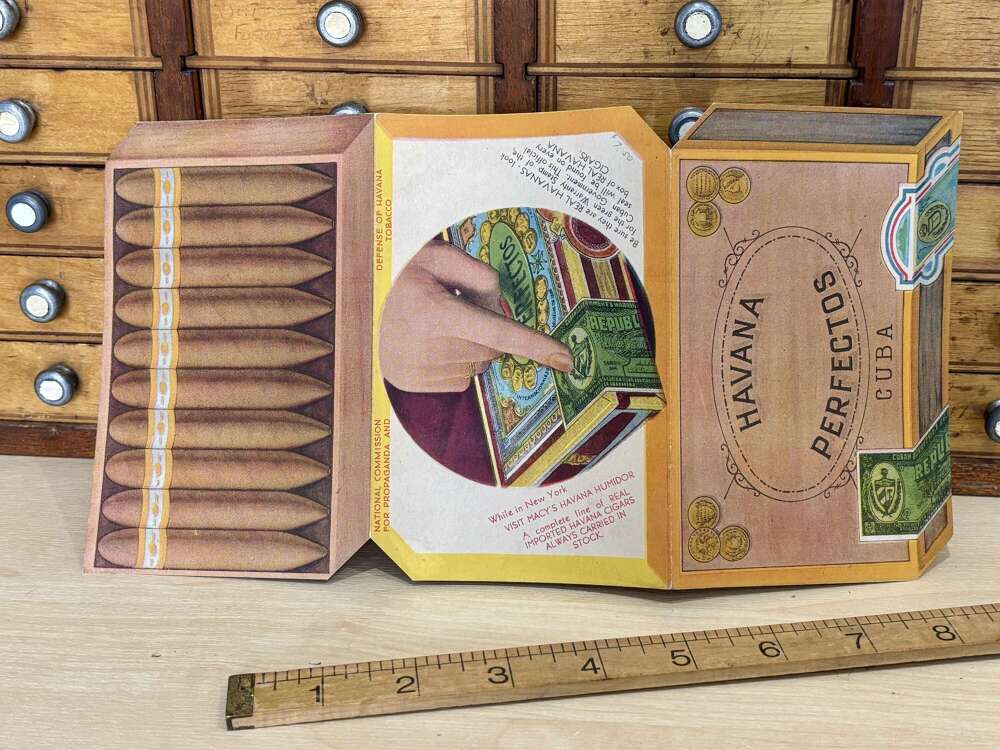 Havana Cigar Box Fold out Advertising Trade Card Ephemera c1900s