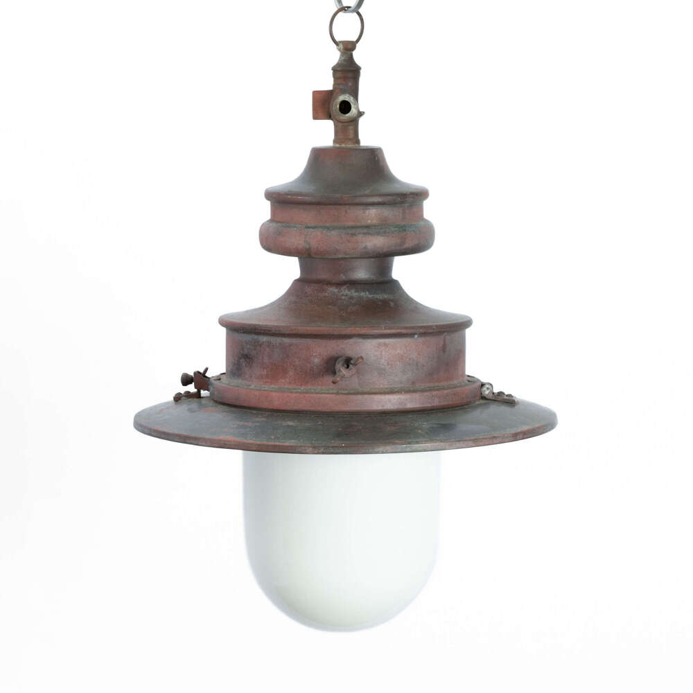 English Copper Railway Hanging Light