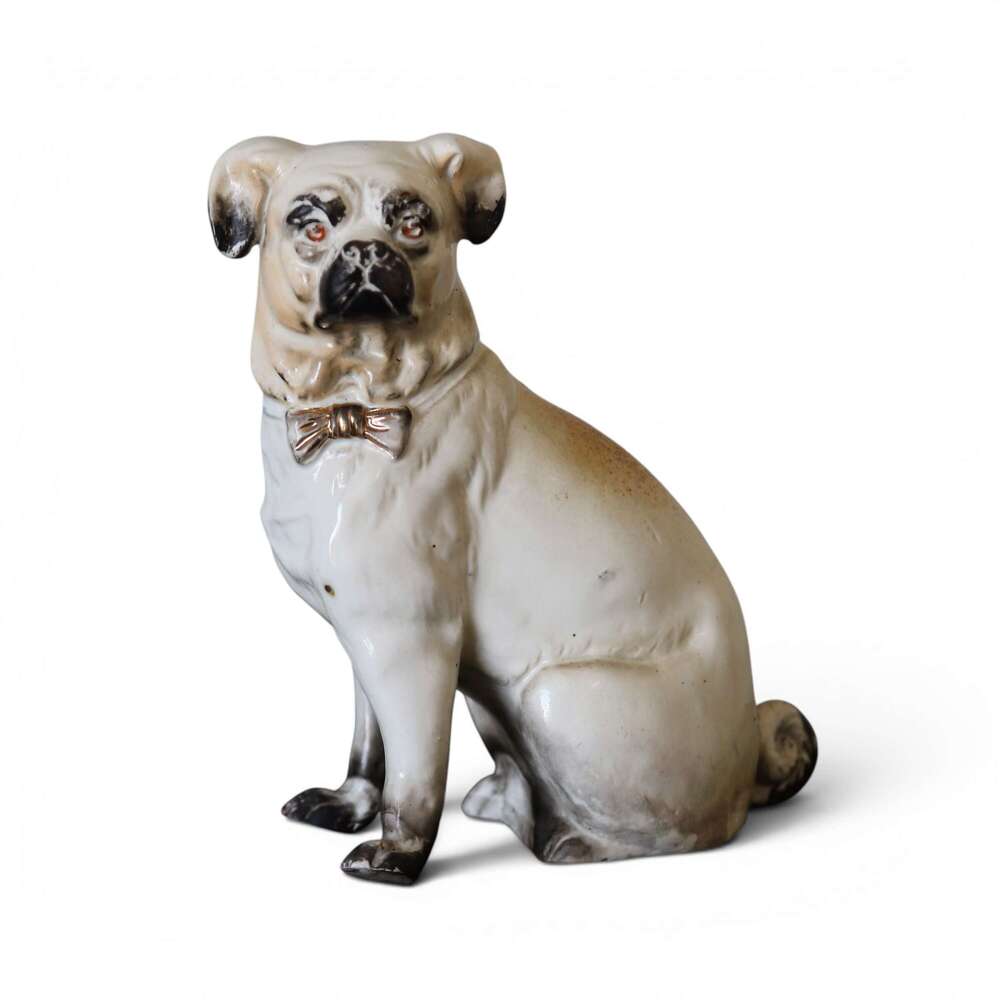 Porcelain Pug Ornament &mdash; Continental, Circa 1900