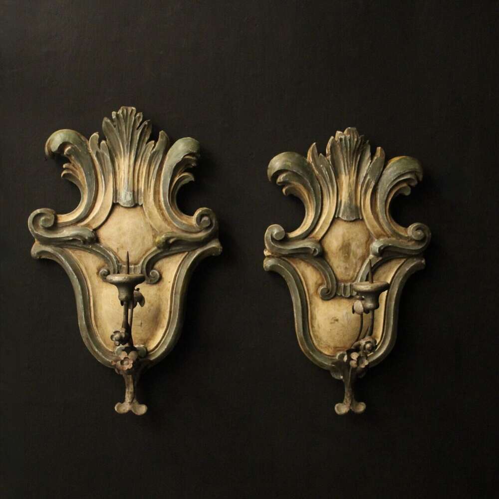 Italian Florentine Pricket Candle Sconces