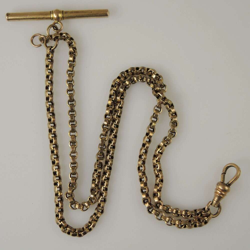 Victorian gold plated pocket watch chain. Peaky Blinders style c1890