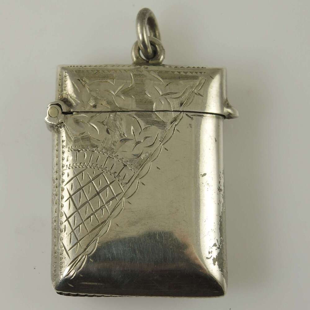 English silver Vesta case c1902