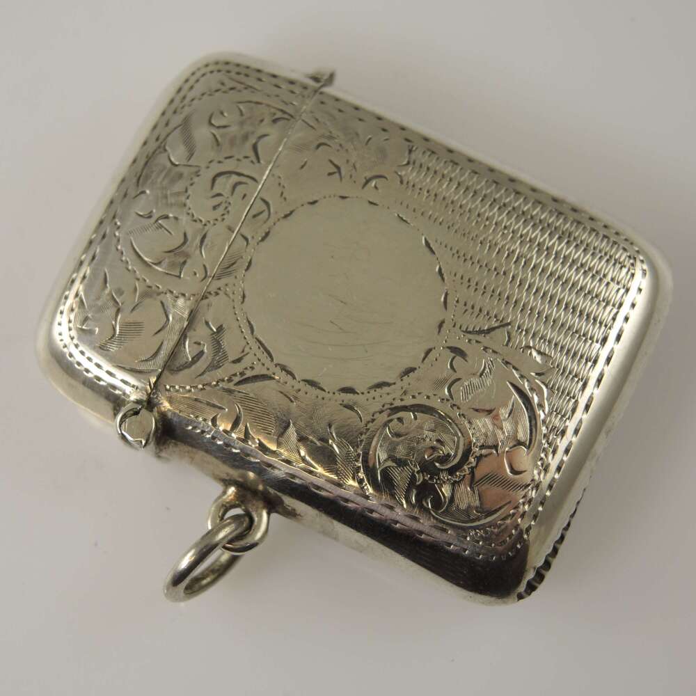 English silver Vesta case c1907