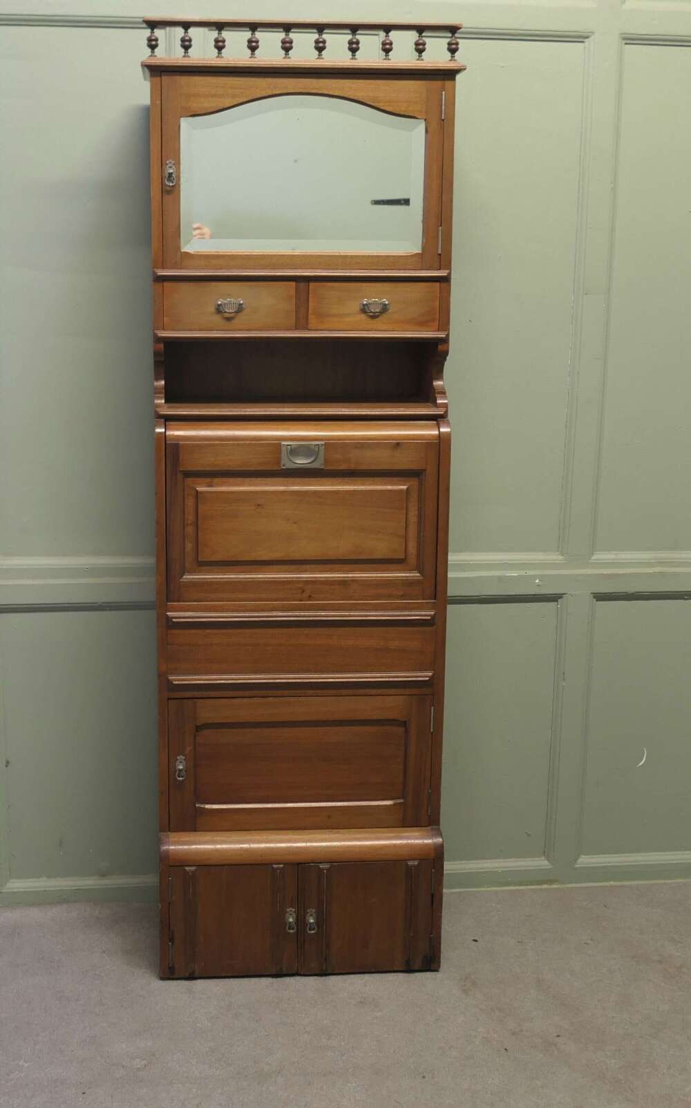 Early French Marine Vanity Cabinet with Sink for a Yacht or Boat  This amazing piece is