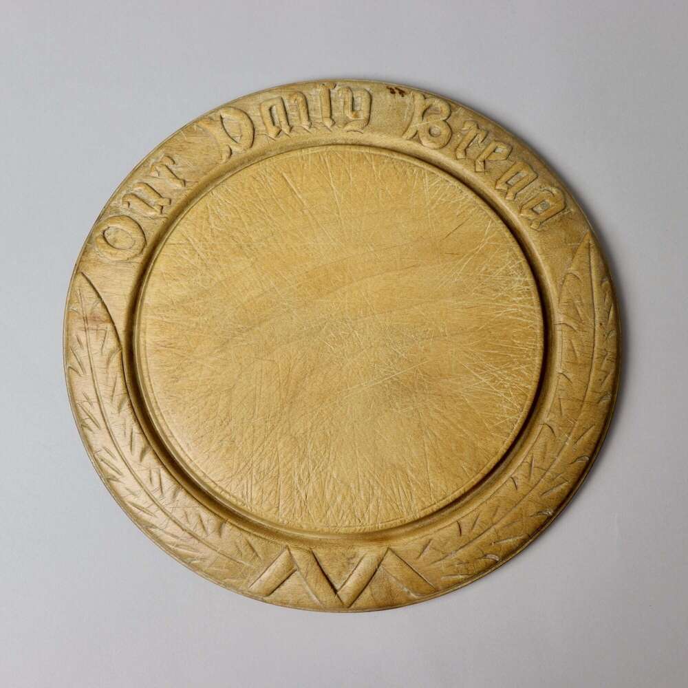 Beechwood Breadboard Carved with "Our Daily Bread"