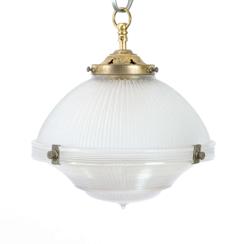 2 Part Pendant Light Made by Holophane, circa 1920