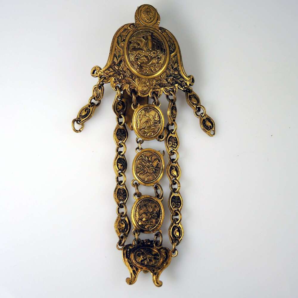 Georgian gilt pocket watch chatelaine c1790