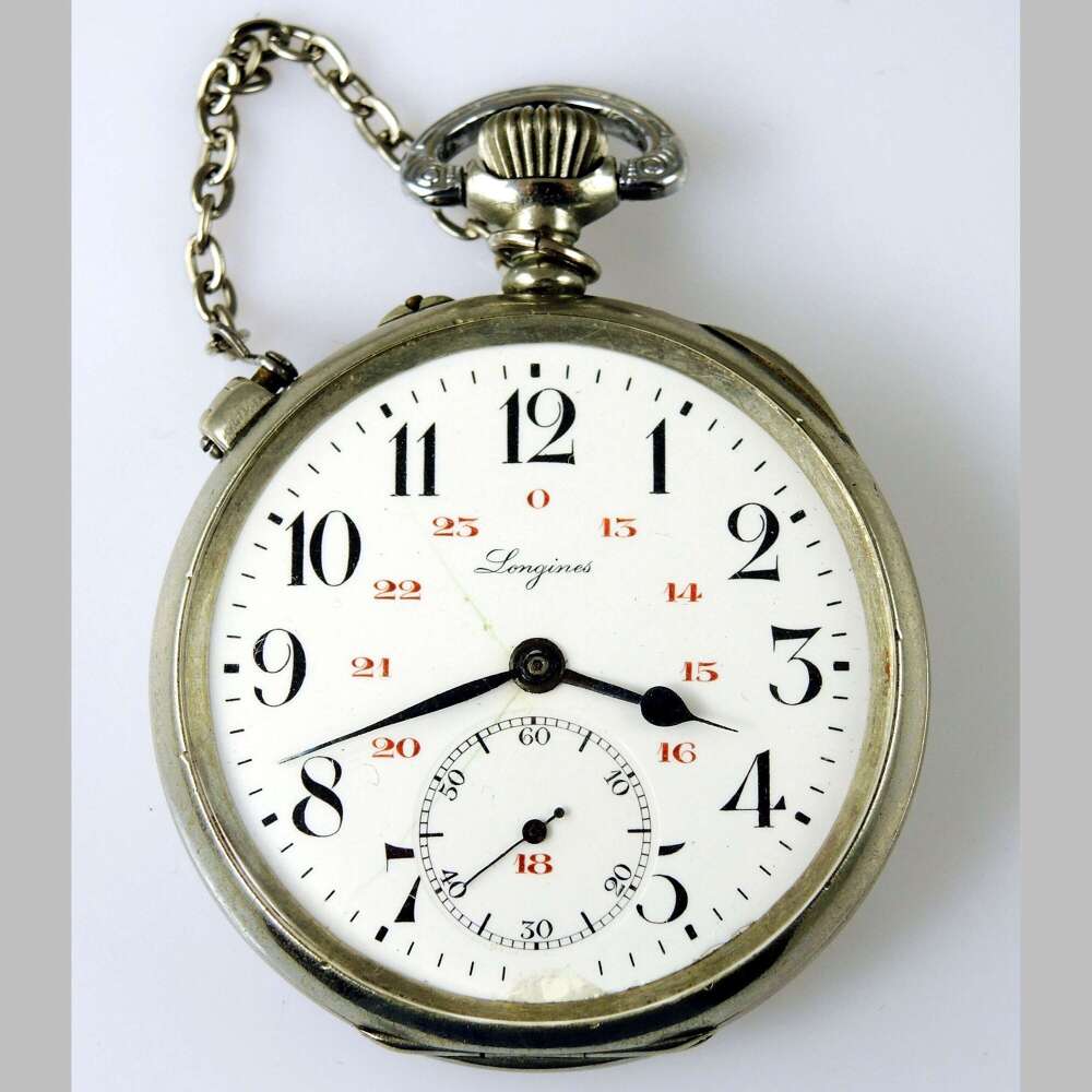 Rare Longines pocket watch made for the railways c1930