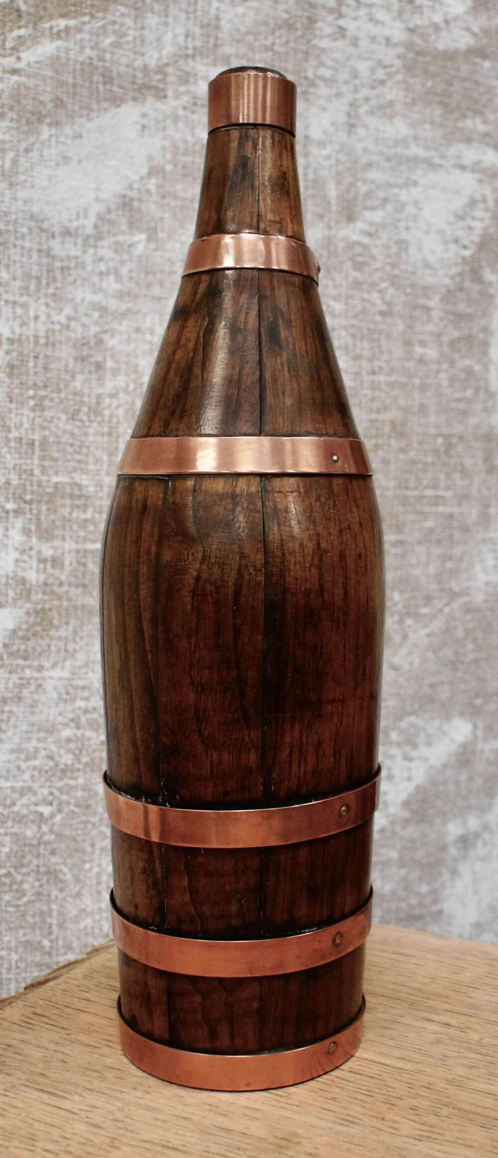 Antique French Oak Wine Bottle
