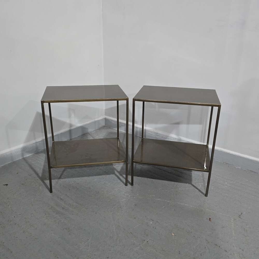 Pair French Bronzed Lamp Tables