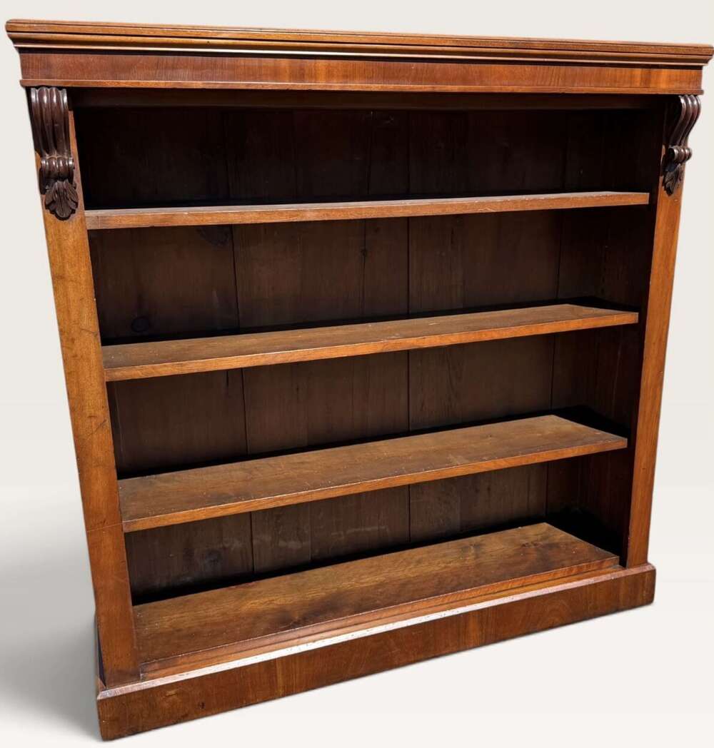19th Century Walnut open bookcase