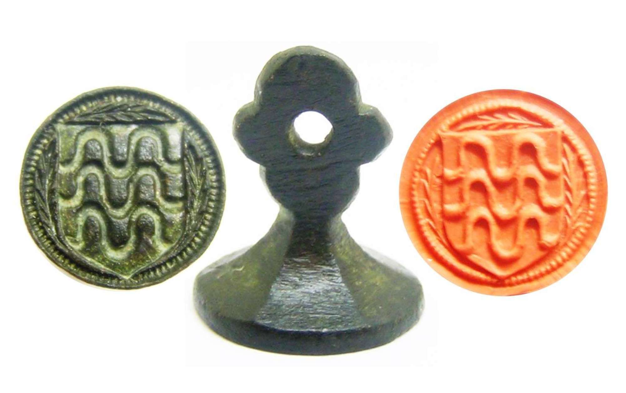 Medieval armorial counter seal matrice