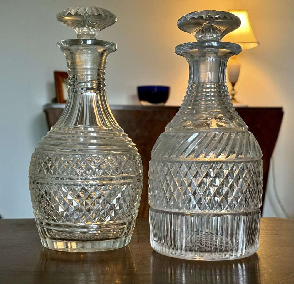 2 Georgian Revival Decanters c1890