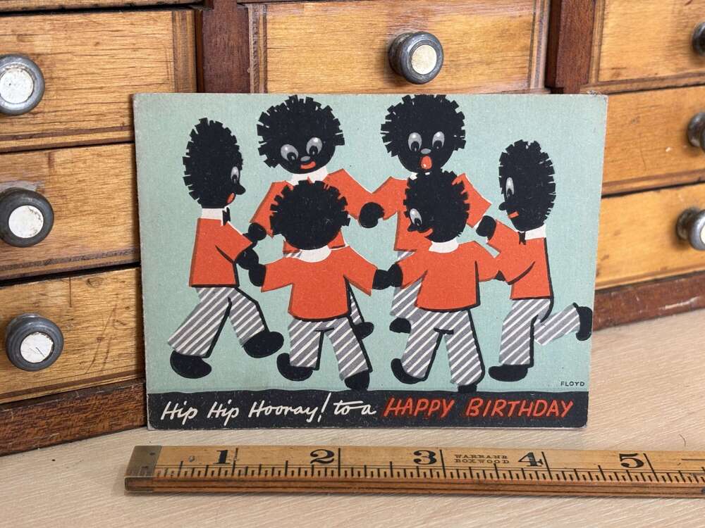 Superb Golly Birthday Card c1930s