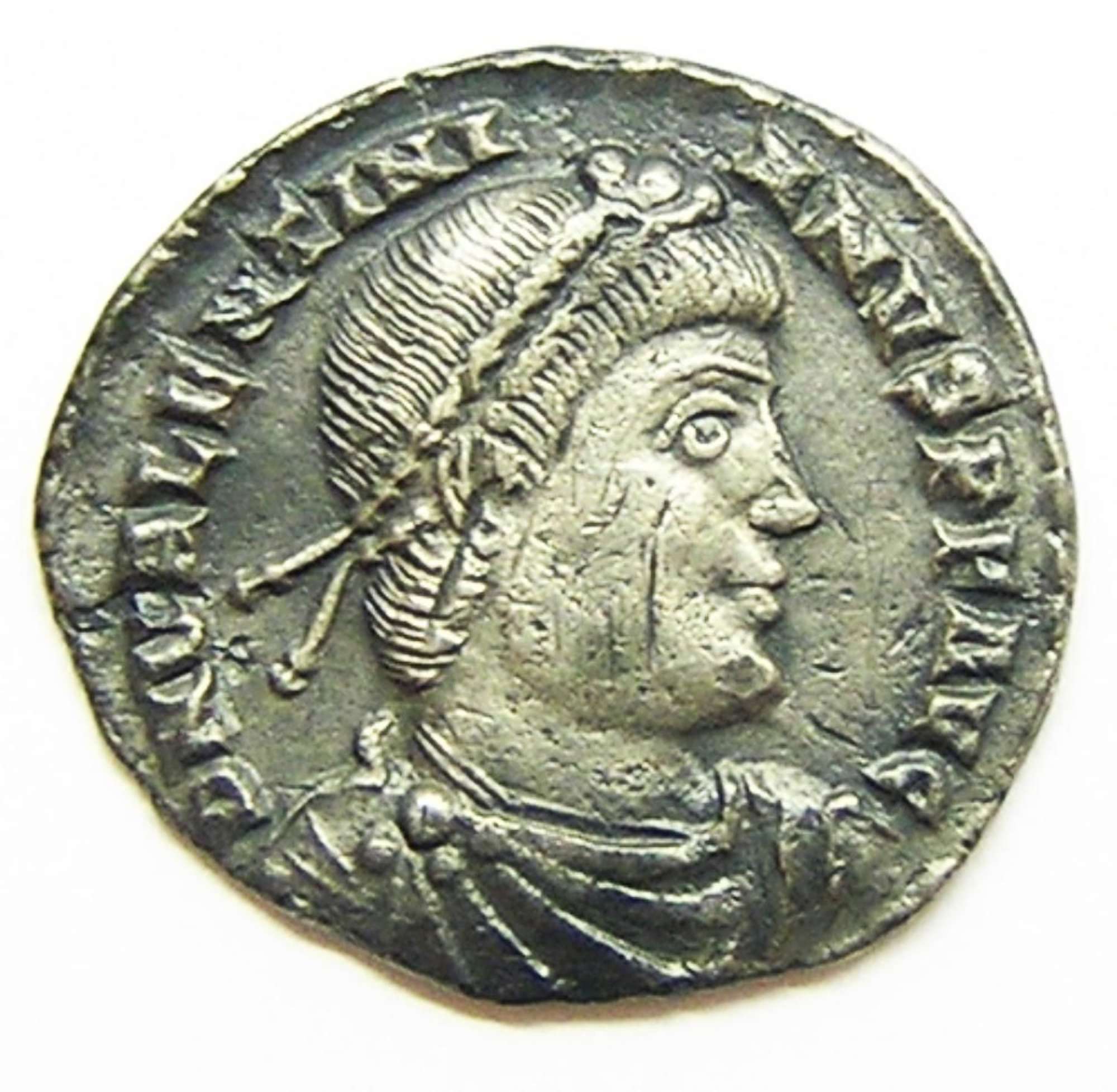 Ancient Roman Silver Siliqua of Emperor Valentinian I