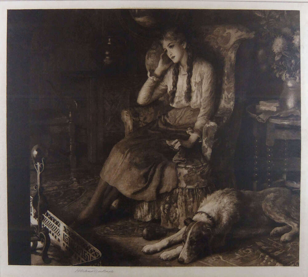 Herbert Dicksee "The Twilight Hour" etching